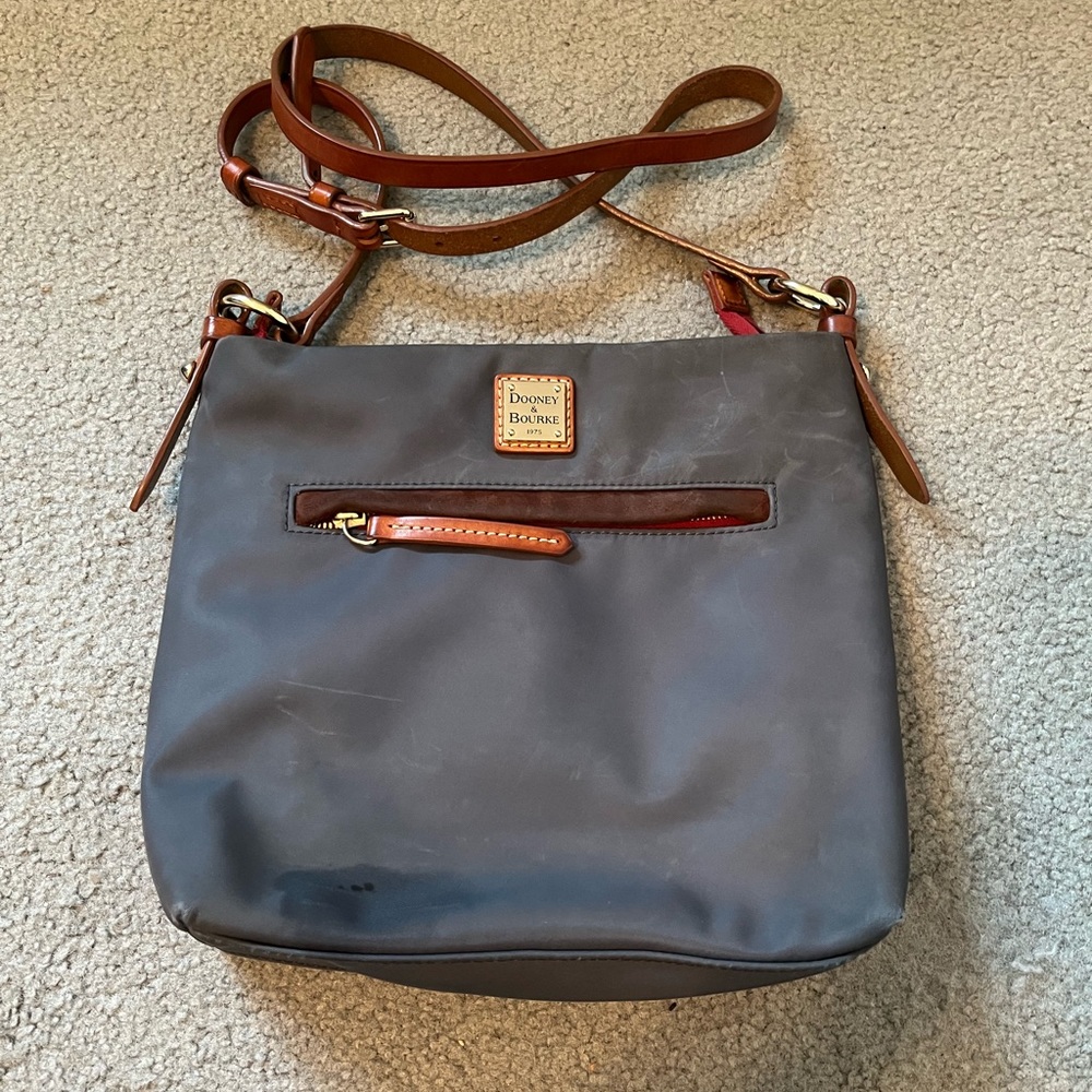 Dooney & Bourke Nylon Suede Trim Crossbody